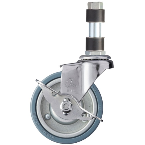 ค้อน, ล้อยางหมุนสำหรับใส่ท่อ (ล้อเหล็ก), 75 มม., φ18, พร้อมตัวหยุด