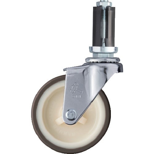 ลูกล้อสอดท่อค้อน หมุนได้ เส้นผ่านศูนย์กลางล้อ 75 มม. ล้อยูรีเทน (ล้อไนลอน) สำหรับ φ22-24