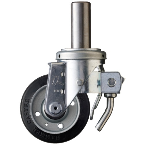 ค้อน, ล้อยางหมุนแบบใส่ได้ (ลูกปืนลูกกลิ้ง), 100 มม., ล็อคทั้งหมด