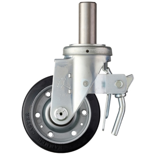 ค้อน, ล้อยางหมุนแบบใส่ได้ (ลูกปืนลูกกลิ้ง), 125 มม., ล็อคทั้งหมด