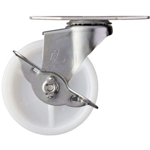 ล้อไนลอนหมุนมุม Hammer E สเตนเลสสตีลทั้งหมด 75 มม. พร้อมตัวหยุด