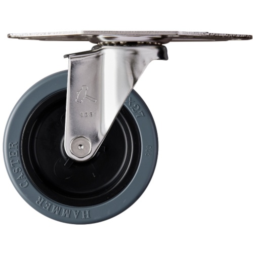 Hammer E ล้อยางหมุนมุมสแตนเลสทั้งหมด (ล้อไนลอน) 100 มม.