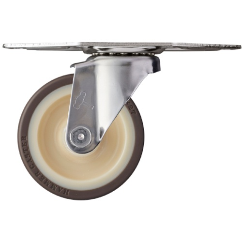 Hammer E ล้อยูรีเทนหมุนมุมสแตนเลสทั้งหมด (ลูกปืนลูกกลิ้ง) 85 มม.