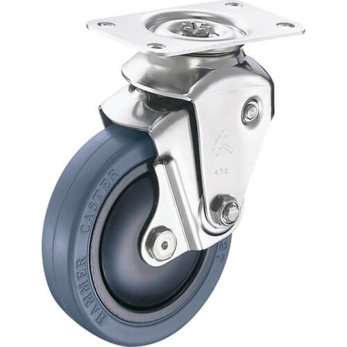 เบาะสแตนเลสล้วน วงล้อยางหมุน 125mm เส้นผ่านศูนย์กลาง 2.0mm