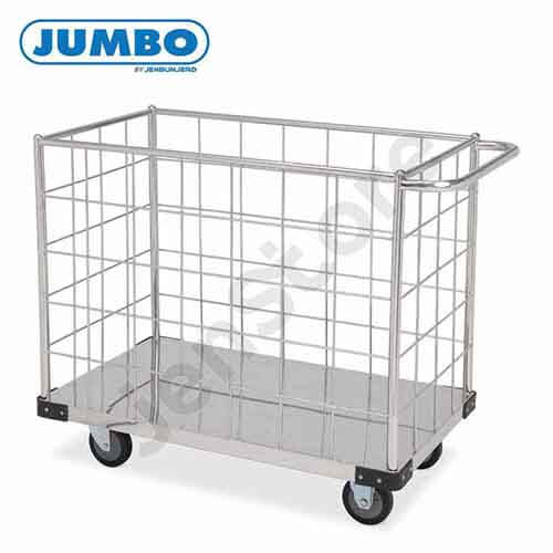 รถเข็นสแตนเลสตะแกรงเพลาตัน แบรนด์ JUMBO