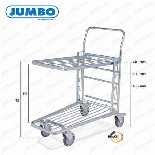รถเข็นเหล็ก 2 ชั้น  แบรนด์ JUMBO