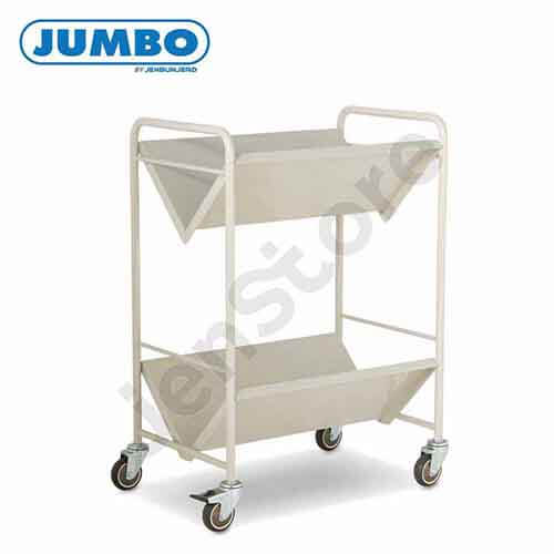 รถเข็นสำนักงาน แบบชั้นวางตัววี  แบรนด์ JUMBO