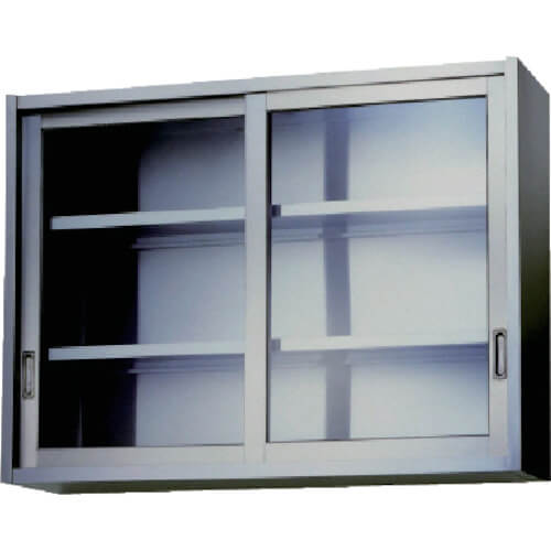 Stainless Steel Cabinets with Glass Sliding Door (Wall Mounted) 1อัน