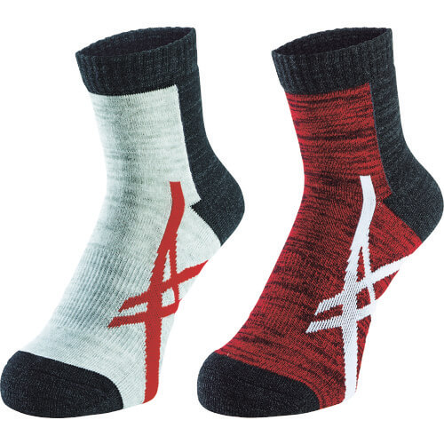 ถุงเท้า 11 White x Red แบรนด์ ASICS