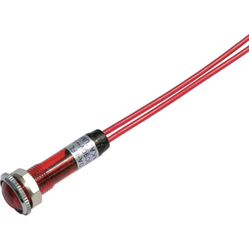 ไฟแสดงสถานะ LED DA-8FL-4 (การเชื่อมต่อ AC/DC 100V) Φ8 สีแดง