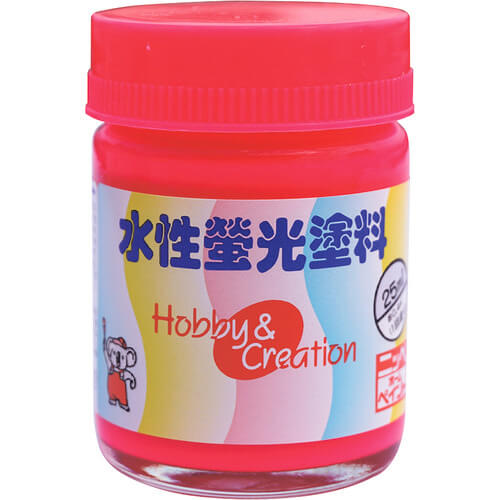 สีเรืองแสงสูตรน้ำ 25มล. สีชมพู