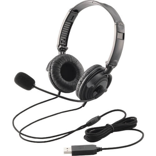 Headset+volume control/Overhead type/1.2m cable/Foldable/USB connector/White 1อัน