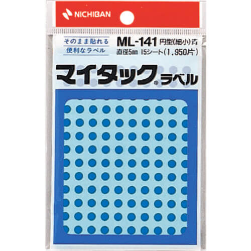 ป้ายชื่อมิแทค (ป้ายสี) ML-1414 วงกลมสีน้ำเงิน 5 มม