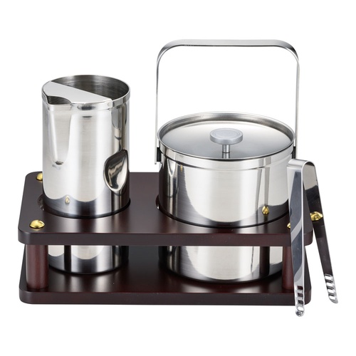 ชุดเหยือกและเหยือก 18-8 พร้อมขาตั้งไม้