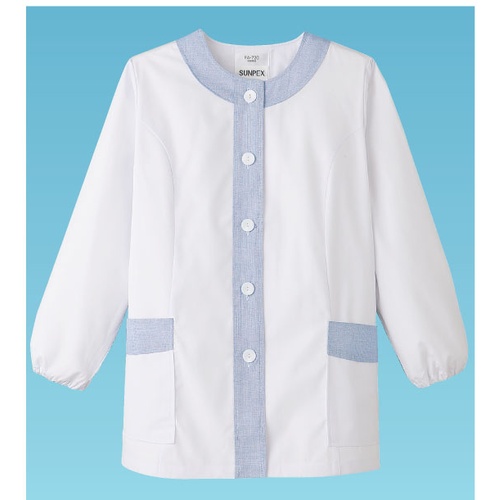 เสื้อคลุมแขนยาวสีขาวดีไซน์ผู้หญิง FA-720