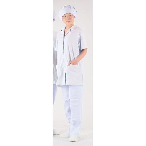 Techno Fine Coat เสื้อคลุมสตรีแขนสั้นสีขาว