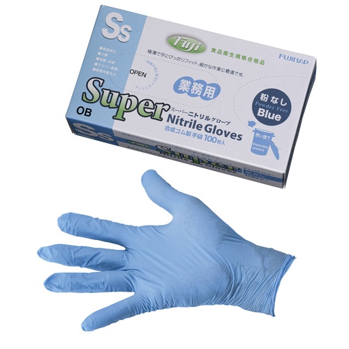 ถุงมือฟูจิซุปเปอร์ไนไตรล์ สีฟ้า (ไม่มีแป้ง)
