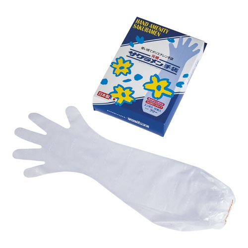 ถุงมือยางยาว ซากุระเมน (30 ชิ้น)