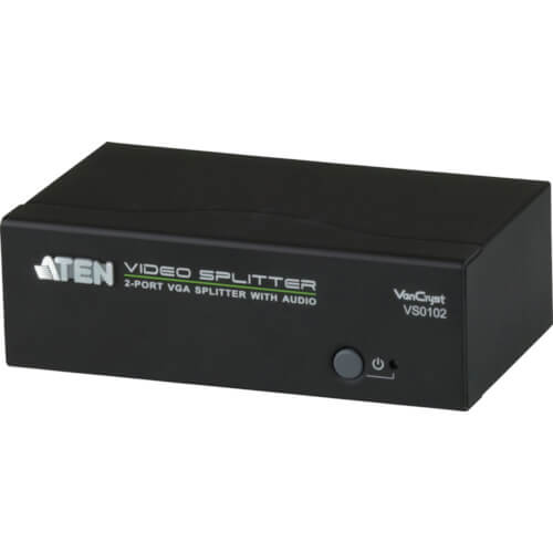 ผู้จัดจำหน่ายวิดีโอ VGA / 1 อินพุต / 2 เอาต์พุต / เสียง