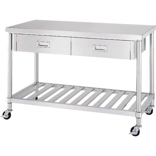 Stainless Steel Table with Drawers 1อัน