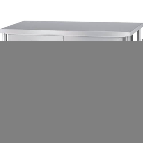 โต๊ะทำงานสแตนเลสโครงเหลี่ยมมีลิ้นชักด้านเดียว กว้าง 1500 x ลึก 750 x สูง 800