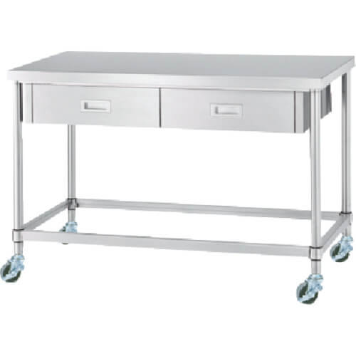 Stainless Steel Table with Drawers 1อัน