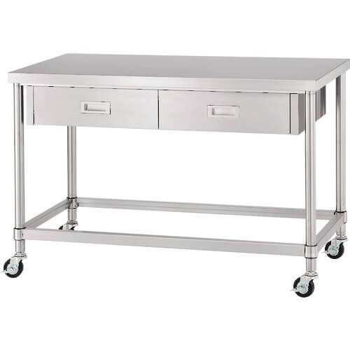 Stainless Steel Table with Drawers 1อัน
