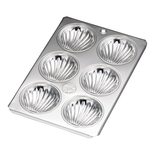 แม่พิมพ์ดีบุกมัฟฟินทรงเปลือกหอย 6 ถ้วย