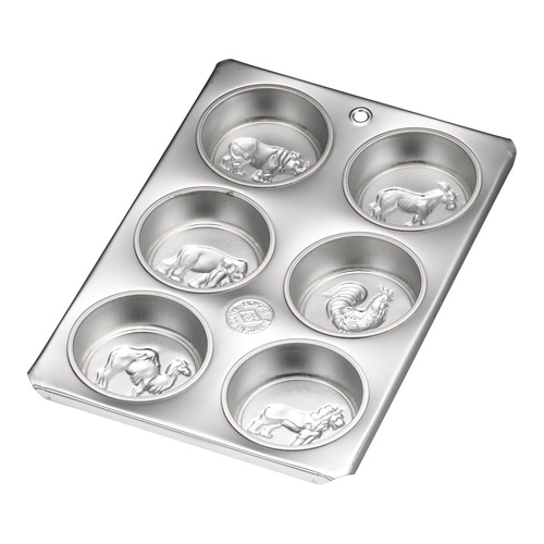 แม่พิมพ์มัฟฟินดีบุกรูปสัตว์ 6 ถ้วย