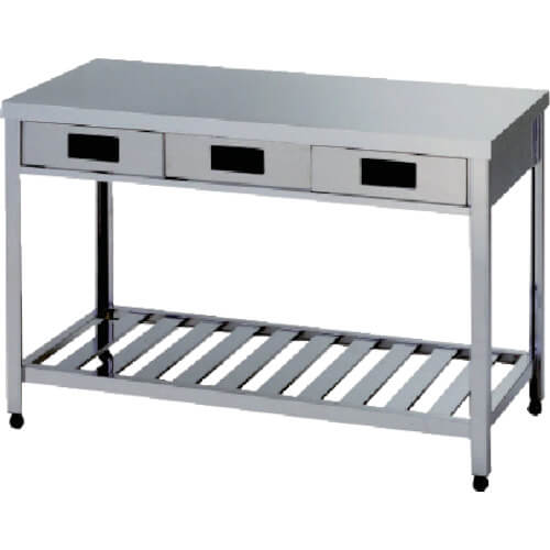 Stainless Steel Workbench with Both Sides Drawer 1อัน