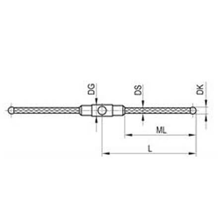 M3 180° 1/2 star stylus, Ø3 mm ruby ball, carbon fibre stem, ML 21 mm, for Zeiss applications