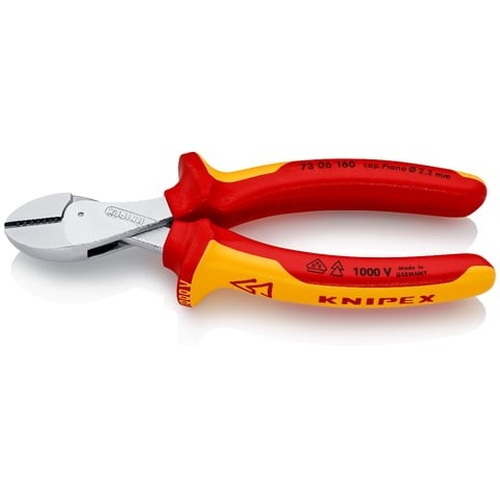 KNIPEX X-Cut®, เครื่องตัดทแยงมุมแบบกะทัดรัด, การส่งผ่านแรงงัดสูง แบรนด์ KNIPEX