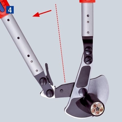 กรรไกรสำหรับสายไฟหรือสายเคเบิ้ล, (เฟืองล้อ), พร้อมด้ามยาว แบรนด์ KNIPEX