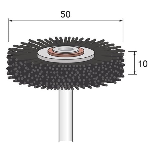 SiC Nylon Abrasive Wheel Brush #120 φ50×10×φ6.0