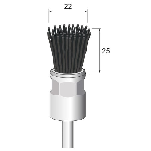 SiC Nylon Abrasive End Brush #240 φ22×25×φ6.0