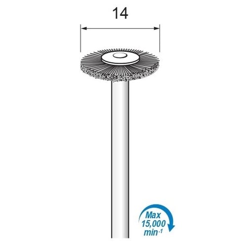 Black Bristle Wheel Brush φ14×φ3.0