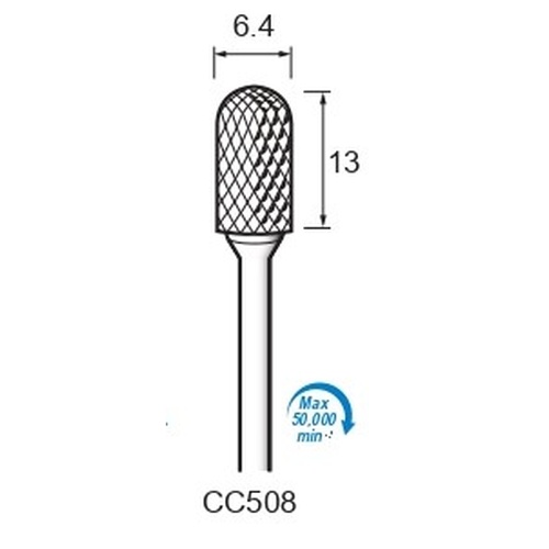 Carbide Cutters Cross Cut φ6.4×13×φ3.0