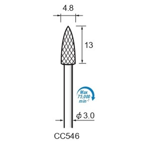 Carbide Cutters Cross Cut φ4.8×13×φ3.0