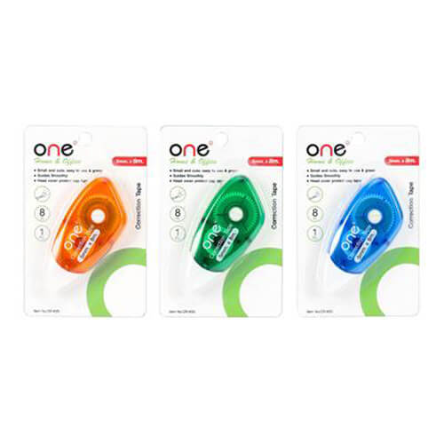 เทปลบคำผิด 5 มม. x 8ม. คละสี ONE CR-K25