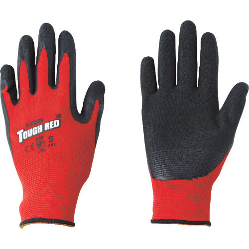 Tough Red ถุงมือไนลอน เคลือบยางธรรมชาติ แบรนด์ ATOM