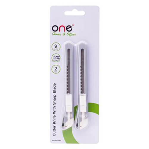 มีดคัตเตอร์ 9 มม. เทา-ขาว (แพ็ค2อัน) ONE S x 89