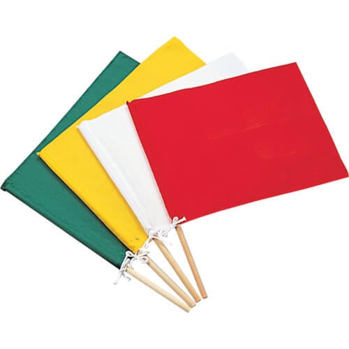 ธงทอมือ สีเขียว ผ้าฝ้าย 300 (450) x 420 มม. + แท่งไม้