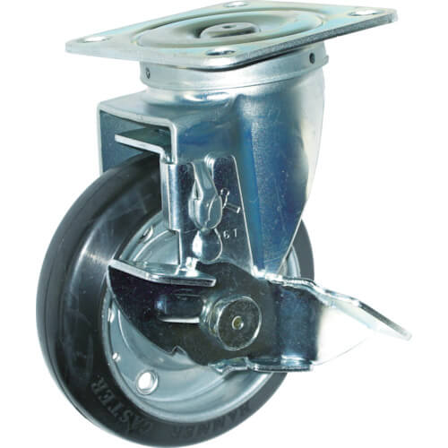 Plate Type Caster 420S Series  (pressed rubber wheel)