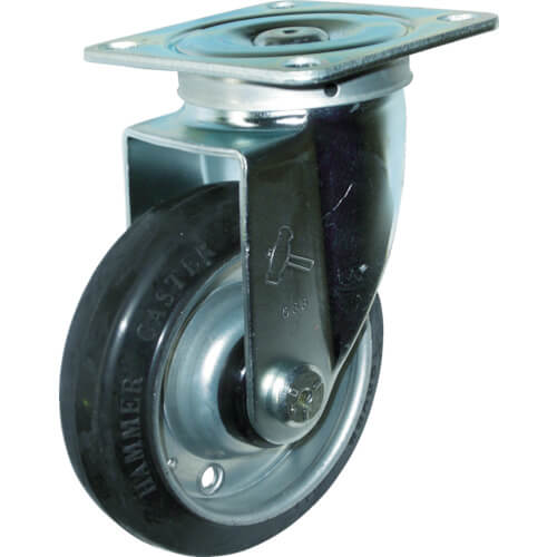 Plate Type Caster 420S Series  (pressed rubber wheel)