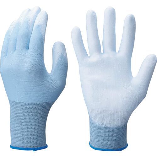 ถุงมือยูรีเทน Unlined B0500 ซื้อจำนวนมาก Simple Wrapped Palm Fit Gloves 10 คู่ สีน้ำเงิน ไซส์ M
