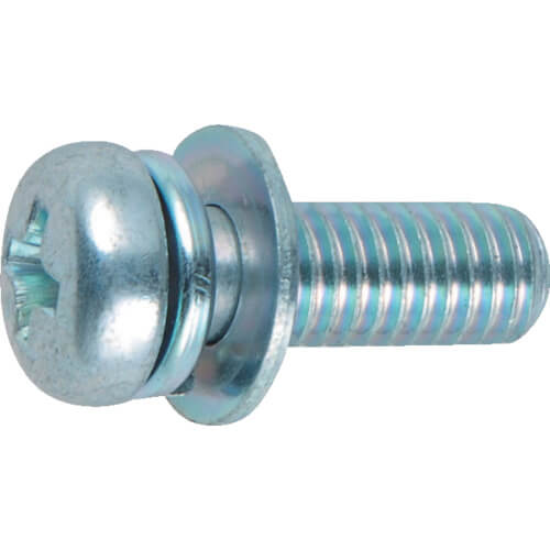 Pan Head Screw with Captive Washer (steel, with small round washer)