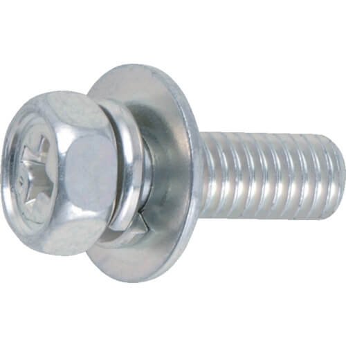 Hexagon Head Screw with Captive Washer (steel)  Trivalent Chromate