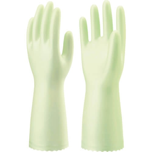 ถุงมือไวนิลคลอไรด์ มือสวย ผิวสัมผัสเรียบ สีเขียวมุก ไซส์ L สีเขียว