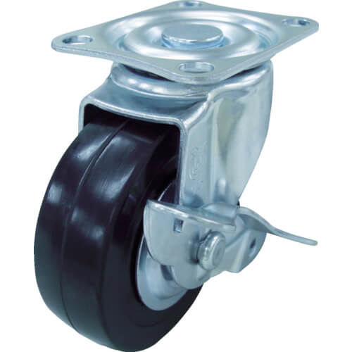 Plate Type Caster S Series (rubber wheel)