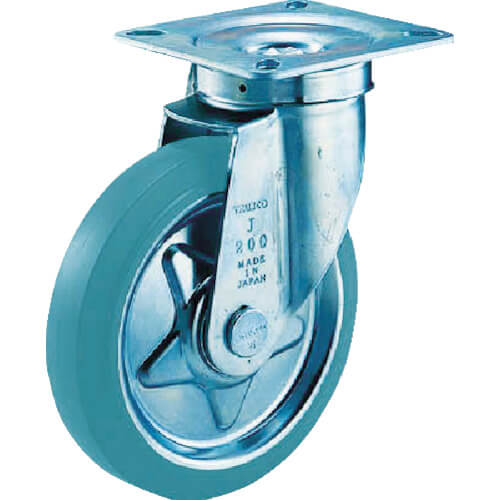 Plate Type Gray Rubber Caster (tire mark less type)  Flexible